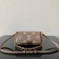 LOUIS VUITTON favorite DOVE/CREAM monogram empreinte leather SHOULDER BAG M45836