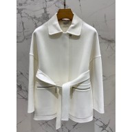 hermes cashmere coat white WITH TWO POCKETS 2023