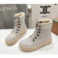 Loro Piana Gravel Boots Walk suede leather in grey 1031-2024