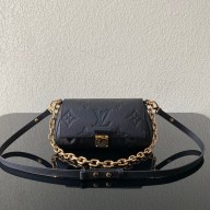 LOUIS VUITTON favorite BLACK monogram empreinte leather SHOULDER BAG M45813