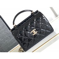 Chanel Patent Calfskin & Gold-Tone Metal Small box bag AS4511 Black 2023