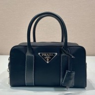 Prada Re-Nylon and leather medium top-handle 1BG846 black 2024