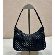 Prada Re-Nylon bag with studs 1NE515 black 2025