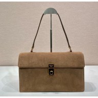 Prada Soft sound pouch 1BD378A Suede Caramel 2024