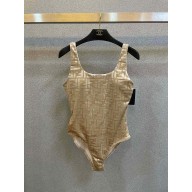 fendi beige velvet SWIMSUIT 2023