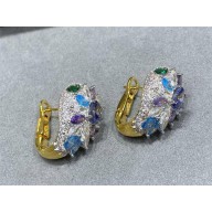 BVLGARI Serpenti Viper earrings yellow gold/blue