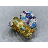 BVLGARI Serpenti Viper ring yellow gold/blue