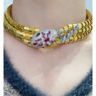BVLGARI Serpenti Viper necklace yellow gold/red/green/blue