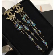 Chanel Tassel Long Earrings with Crystal Gold 2018