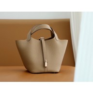 Hermes Picotin Lock Bag in original togo leather chai with gold hardware(handmade)