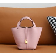 Hermes Picotin Lock Bag in original togo leather rose sakura with gold hardware(handmade)