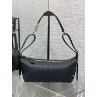 Dior Black Flat Macrocannage Small D-Journey Bag in Vintage Smooth Calfskin 2025