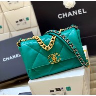 Chanel 19 Small Flap Bag AS1160 original goatskin green 2020 