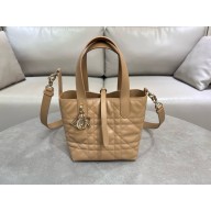 Dior Small Toujours Vertical Tote Bag in tan Macrocannage Calfskin 2025