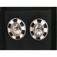 Chanel Stud Earrings Black/White 2018