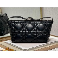 Dior medium DiorTravel Nomad Pouch Bag in Macrocannage Calfskin black 2022