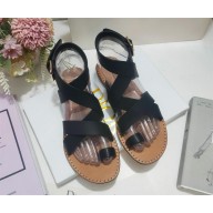 Dior Dioriviera Sun Toe-Ring Sandal in black calfskin 2024