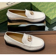 Gucci Women's Double G loafer 816333 white leather 1125-2024