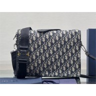 Dior Beige and Black Oblique Jacquard Lingot Messenger Bag 2023