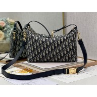 dior large nomad pouch in black oblique jacquard canvas 2023