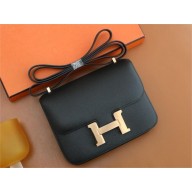 Hermes Constance 18 Bag in original Epsom Leather noir with gold hardware(handmade)