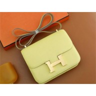 Hermes Constance 18 Bag in original Epsom Leather jaune poussin with gold hardware(handmade)