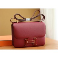 Hermes Constance 18 Bag in original Epsom Leather rouge grenade with red hardware(handmade)
