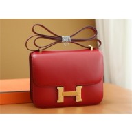 Hermes Constance 18 Bag in original box Leather rouge de cceur with gold hardware(handmade)