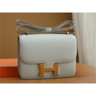 Hermes Constance 18 Bag in original evercolor Leather gris perle with gold hardware(handmade)