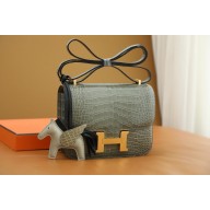 Hermes Constance 18 Bag in alligator leather gris tourterelle with gold hardware(handmade)