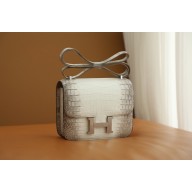 Hermes himalaya Constance 18 Bag in Niloticus leather with silver hardware(handmade)
