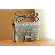 Hermes Constance 18 Bag in lizard leather ombre with silver hardware(handmade)