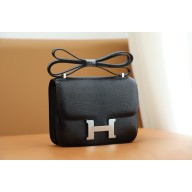 Hermes Constance 18 Bag in lizard leather noir with silver hardware(handmade)