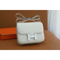 Hermes Constance 18 Bag in MYSORE leather nata with silver hardware(HANDMADE)