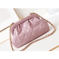 chanel Lambskin & Gold-Tone Metal Light Pink clutch AS4717 2024