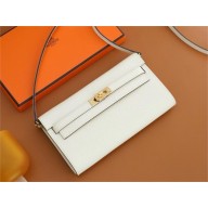 Hermes Kelly Classique To Go wallet in epsom leather carie/jaune poussin with gold hardware(original quality+handmade)