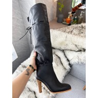 Gucci 8.5cm heel leather long Boots black