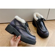 Miu Miu Fumé leather booties 5T965D black 2024