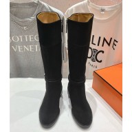 Hermes Veo high boots suede leather in Black 2024