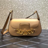 Valentino VLogo Chain Calfskin Shoulder Bag gold 2022 0080
