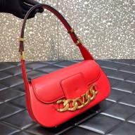 Valentino VLogo Chain Calfskin Shoulder Bag red 2022 0080