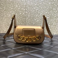 Valentino VLogo Chain Small Calfskin Shoulder Bag metallic gold 2022 0081