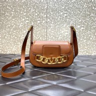 Valentino VLogo Chain Small Calfskin Shoulder Bag tan 2022 0081
