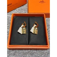 hermes lock earrings white 2021