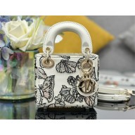LADY DIOR MINI BUTTERFLY Embroidered BAG WHITE 2024