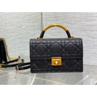 Dior MEDIUM Ange Bag in BLACK Macrocannage Calfskin 2024