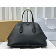 The Row Devon Tote Bag in Leather Black