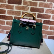 Gucci green leather Diana small tote bag 702721 2022