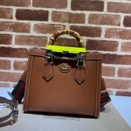Gucci brown leather Diana small tote bag 702721 2022