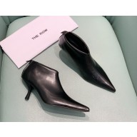 THE ROW Bourgeoise leather ankle boots in black 2024